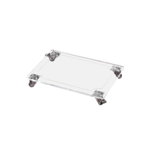 BHJW プランタースタンド 植木鉢台 アクリル製 キャスター付きで安定して持ち運び可能 バルコニー 寝室 リビングルームに最適です (矩形-25*35cm)