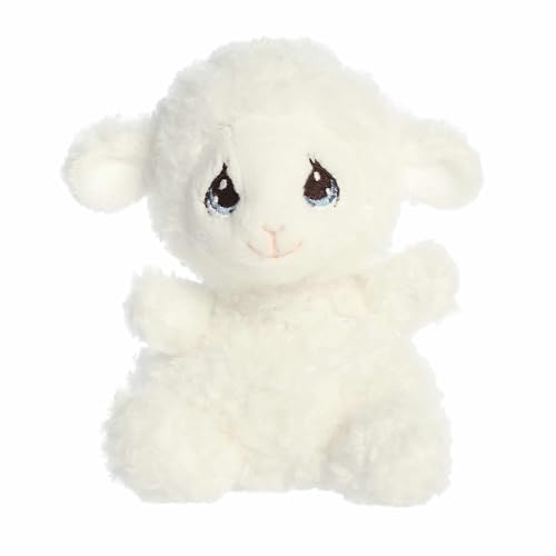 Aurora Adorable Precious Moments Luffie Lamb Palm Pals Stuffed Animal - Heartwarming Toy for Comforting Children - for Sentimental Gifts Birthdays and Adults - White 5 Inches