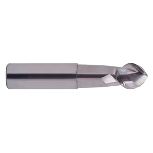 Image of YG-1 E5974 Carbide Ball Nose End Mill, Uncoated (Bright) Finish, 50 Deg Helix, 2 Flutes, 3 inch Overall Length, 0.375 inch Cutting Diameter, 0.375 inch Shank Diameter