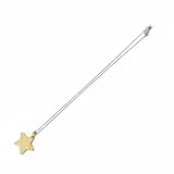 De Santis Gioielleri - Collar para mujer con estrella bicolor de plata 925, cadena de plata con colgante de estrella dorada chapada en oro, gargantilla minimalista moderna, 45-50 cm, idea de regalo