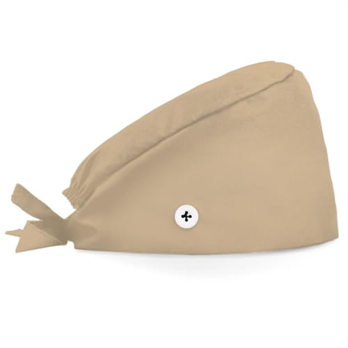 Gorro quirúrgico con botones y banda absorbente Tan miniatura 1