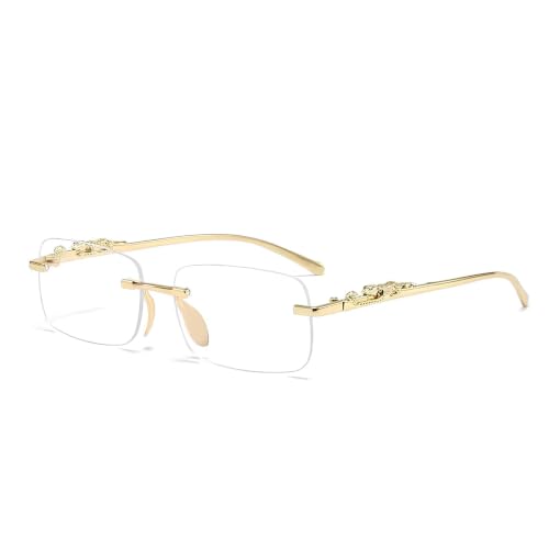 Image of IFLASH UV Protected Retro Rectangular Rimless Sunglasses for Men and Women