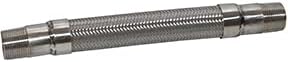 PneumaticPlus Flexible Metal Hose (Extreme Temperature) for Air Compressors or Vacuum Pumps, 304 Stainless Steel Braid and Male NPT Fittings with Corrosion Resistant Coating (18" Length, 3/4" NPT)