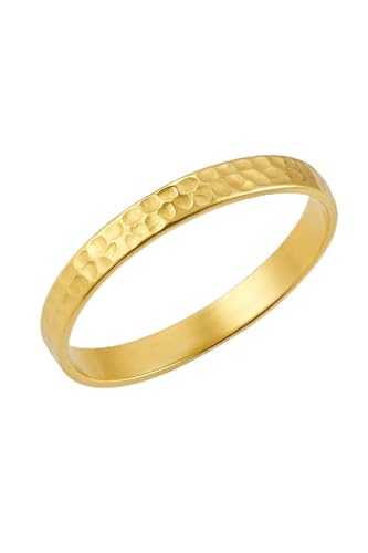 APRIYA FASHION JEWELLERY Wedding Bands Ring for Women Men Rose Silver Gold Polished Slim Engagement Promise hammered design Rings Comfort Fit (Size 6.5)