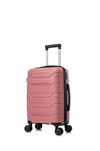 Valise Rigide et Souple en Polypropylène - Cadenas TSA Intégré - Ultra Léger - 4 roulettes Doubles - (Rose, Cabine - 55cm)