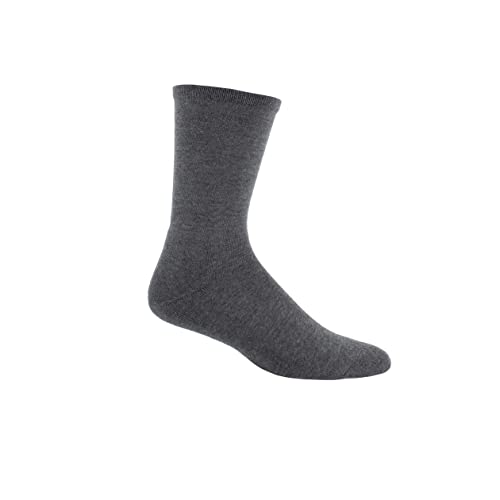 Image of Perri's Women's Socks- The Next Generation of Wellness comfort Socks- Comfort Cushion Sole Crew- 035 Charcoal Htr- One Size (WGA107-035-O-W)