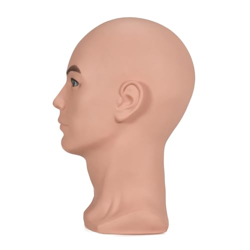BLTYXT PVC Male Mannequin Head Professional Training Head Bald Manikin Head with Shoulder for Display Headphone Game Console Hats Wigs Jewellery Glasses Facemask Caps Model Head by BLTYXT - Used condition - Image 3