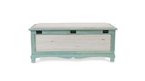 Cheung's Shabby Bench Chest With Seat Cushion #TOP2