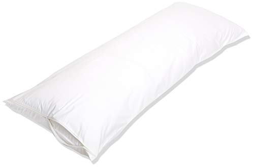 Amazon Basics Hypoallergenic Protector Cover Pillowcases - 21 x 55 Inches, Body Size, White, Pillows Not Included