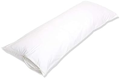 Amazon Basics Hypoallergenic Protector Cover Pillowcases - 21 x 55 Inches, Body Size, White, Pillows Not Included