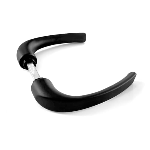 ARCO · Set di maniglie decorative per porta senza rosetta – Stile moderno con fissaggio a vista | finitura nera opaca