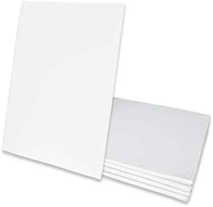 Amazon Brand  Eono Canvas Panels 15cm x 15cm Set of 5 Blank 100% Cotton