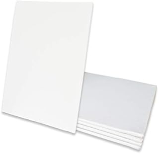 Amazon Brand  Eono Canvas Panels 15cm x 15cm Set of 5 Blank 100% Cotton