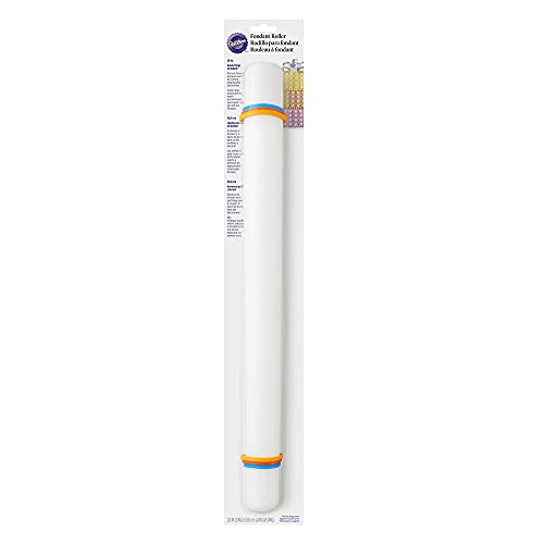 Wilton 1907-1211 Fondant Roller Rolling Pin with Guide Rings, Large, Plastic, 50.8 cm (20 in), White, 50.8cm by Wilton - Image 9