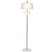 Brightech Aria LED Floor Lamp- Classic Design Frosted Glass Shade – Standing Downlight Light for Living Room Den Office Bedroom - Weighted Marble Base- Energy Efficient Bulb Included - Gold/Brass