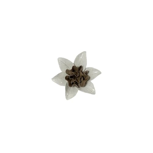 Image of Ceramic Flower Wall Art Decor, Artificial Flower Wall Sculpture,Handmade Ceramic Flowers for Home,Hallway,Living Room, Kitchen,Bathroom (Spotted Color,Gardenia, 3.55 inch)