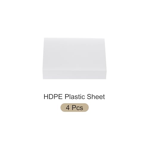 Image of 4pcs 4 inch x 3 inch x 3 /4 inch HDPE Plastic Sheet, High Density Polyethylene Sheet Cutting Board White Solid Block, [for DIY, Home Floor]
