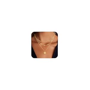 Layered Gold Necklace for Women, 14...