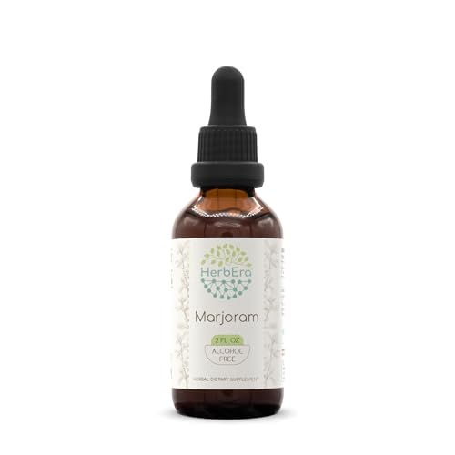 HerbEra Marjoram B60 Alcohol-Free Herbal Extract Tincture, Marjoram (Origanum majorana) Dried Leaf (2 fl oz)