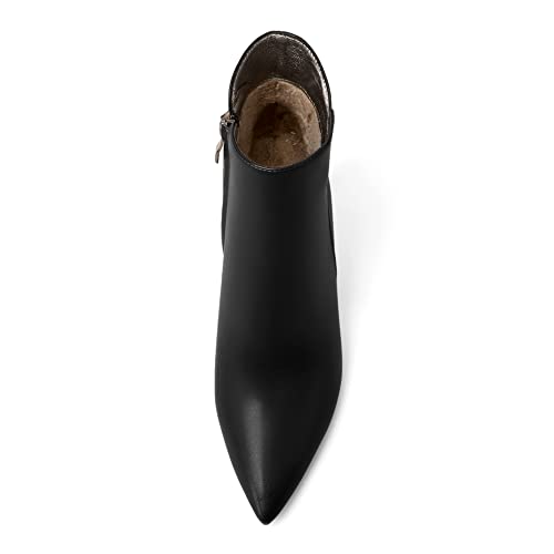 SAMMITOP Women's Stiletto Heel Ankle Booties Stiletto Heel Closed Toe Heeled Booties Lace Up Boots with Sexy Side Zipper Fashion Booties Fall Winter Shoes 3.5''3