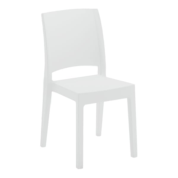 Areeta Flora Polypropylene Dining Chair – Modern Stackable Plastic Chair, Indoor & Outdoor Use, Lightweight Durable Seating for Kitchen, Garden, Café WHITE