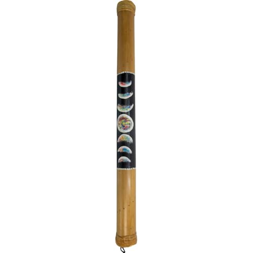 Kheops International Bamboo Painted Rainstick - Evil Eye, Large, 11-inch Length x 8-inch Width (31269)