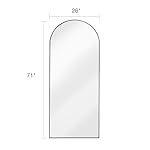 Arched Full Length Mirror, 71"x26" Large Floor Mirror with Stand, Wall Mounted Mirror for Bedroom, Black - Image 3