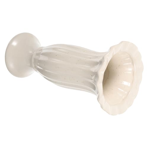 HOMOCONO Jarrón De Cerámica Conmemorativo Estilo Columna Romana Blanco, Maceta para Flores del Cementerio, Florero Memorial Resistente para Adornos De Tumbas