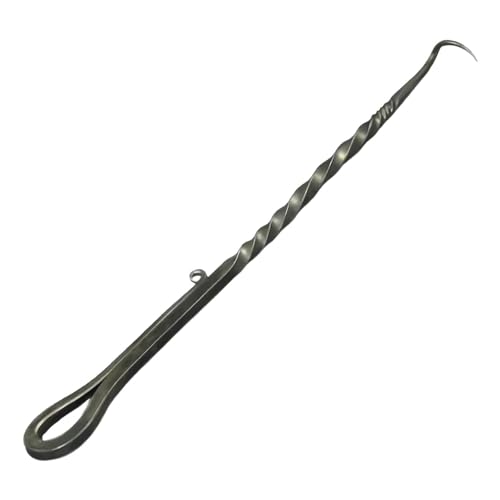 Grill-Futterwender, Grill-Fleischhaken mit spitzem Schwanz, robuster Pfannenwender, Schweineschwanz, Zubehör zum Grillen, Wenden von Gemüse und Fleisch, tolles Werkzeug für Grill-Zuckerrohr (Silber,
