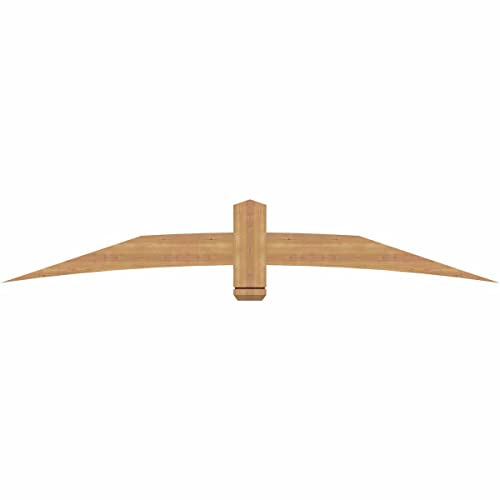 Ekena Millwork 84"W x 14"H x 1 1/2"D x 5 1/2"F, 4/12 Pitch, Bellingham Smooth Timber Gable Bracket, Western Red Cedar