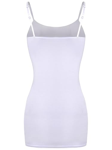 Image of WILLBOND 3 Pieces Women Basic Long Tanks Adjustable Spaghetti Strap Camisole Top
