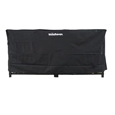Woodhaven 8 Foot Waterproof Full Cover - Covers 1/2 Cord Woodhaven Outdoor Firewood Rack - Reinforced With Front Open Straps - Keeps Logs Dry (Black)