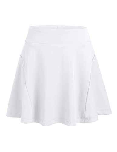 Zaclotre Girls Active Skort High Waisted Pleated Tennis Skirt Running Workout Athletic Skirts With Shorts 4-12Years White #TOP11