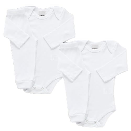 Kit 4 Peças Body Bebê + Calça Conjunto Pagão Mijão Infantil Canelado Antialergico (BRANCO, P)