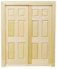 Dollhouse Miniature Double Entry Doors