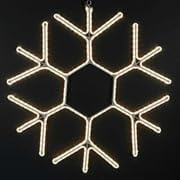 Novelty Lights, Inc. SNOWFLAKE-241 Christmas Rope Light Snowflake, Frosted White, 24" X 24", Heavy Duty Metal Frame