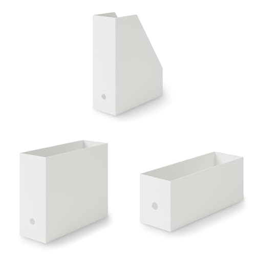 【セット買い】無印良品 スタンドファイルボックス・ホワイトグレー 約幅10×奥行27.6×高さ31.8cm 83904340 + ファイルボックス・スタンダードタイプ・ホワイトグレー 約幅10×奥行32×高さ24cm 83904364 + ファイルボックス