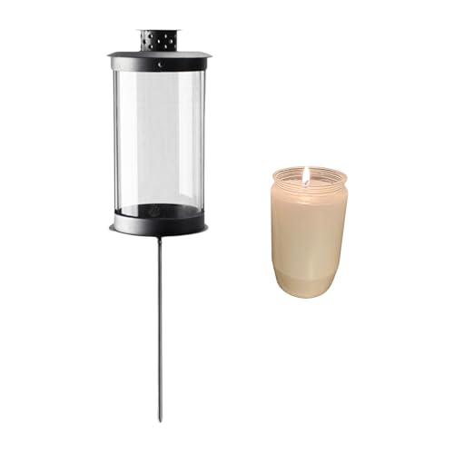 Mariles Laterne auf Stab Erdspieß wetterfest 50 cm Stablaterne Grablaterne Grablicht Grableuchte Frâ€¦ – Miniatur