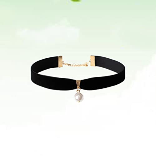 Foto von TENDYCOCO Perlenhalskette Damen Schwarzer Choker Mit Perlen Elegante Halskette Für Alltag Hochzeit Verlobung Party Abschlussfeier Geschenk Für Frau Mutter Freundin