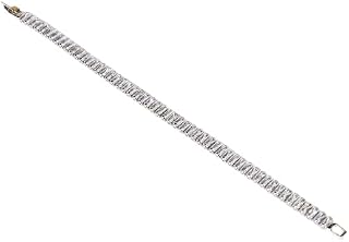 jasuniq Silver-Tone Baguette Cut Crystal Tennis Bracelet, Sparkling Link Chain, Elegant Formal Style Price In India