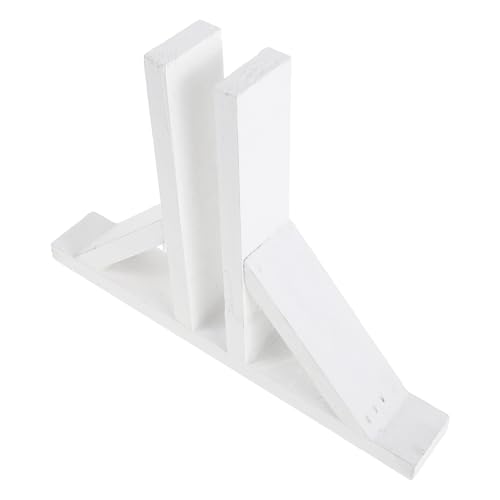 Gadpiparty Base per Recinzione in Legno Bianca 26X19X36 CM Supporto Antiribaltamento per Recinzioni da Giardino Basi per Pannelli Divisori Esterni Accessori per Organizzazione Spazi