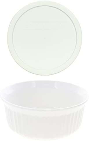 Corningware FS5 1.5qt Round French White Casserole Dish and F-5-PC Plastic Lid - Thumbnail 3
