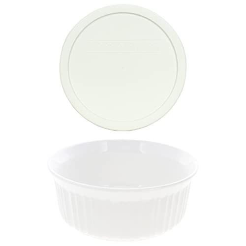 CorningWare FS5 1.5qt Round French White Casserole Dish & F-5-PC Lid
