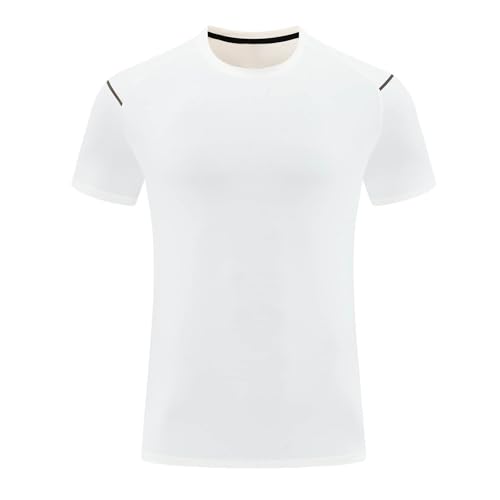 Men's Soft Lightweight Solid T-Shirts Short Sleeve Crew Neck Shirt for Casual Outdoor Summer Tops White