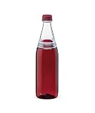Aladdin Fresco Twist & Go Trinkflasche Kohlensäure Geeignet 700ml - Wasserflasche BPA Frei - Spülmaschinenfest - Auslaufsicherer - für Kinder, Schule, Sport, Fitness, Outdoor - Burgundy Red