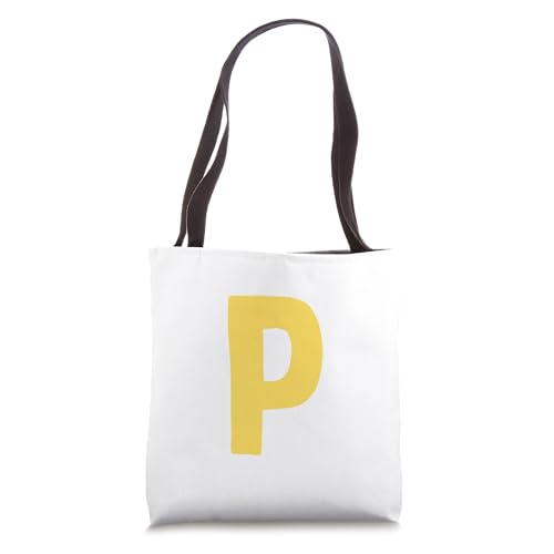 Letter P big and bold in yellow Tote Bag
