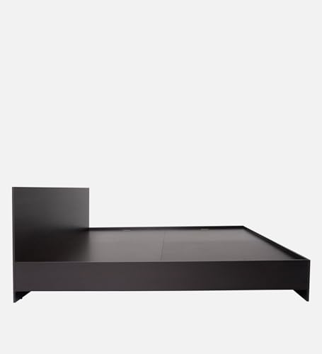 Image of Mintwud Pepperfry Engineered Wood Seto King Size Bed | Wooden Bedroom Furniture Without Storage | Durable, Sturdy Frame, Modern, Minimalist Design and Easy Maintenance (Wenge Finish)