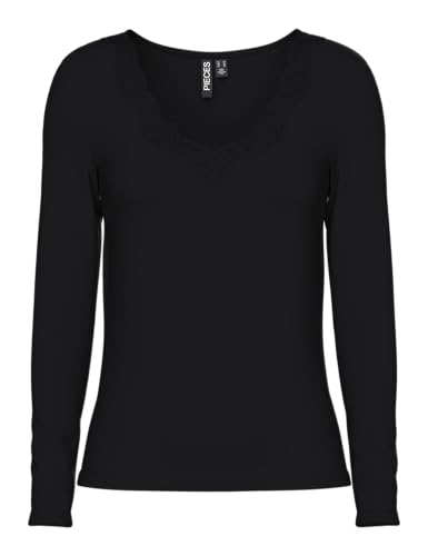Haut en dentelle Pieces blouse élégante ajustée à manches longues