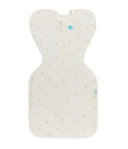 Image of Love to Dream Swaddle UP, Silky-Lux 1.0 TOG, Luxurious 100% Viscose from Bamboo, Allow Baby to Sleep in Their Preferred Arms Up Position, Snug Fit Calms Moro Reflex, Small 8-13 lbs, Cream Lemons