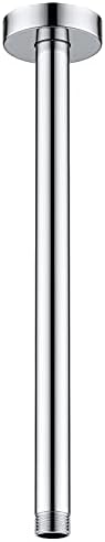 HANEBATH 12 Inch Ceiling Mounted Shower Arm and Flange, Chrome Shower Head Extension Arm, Thick 304 Stainless Steel